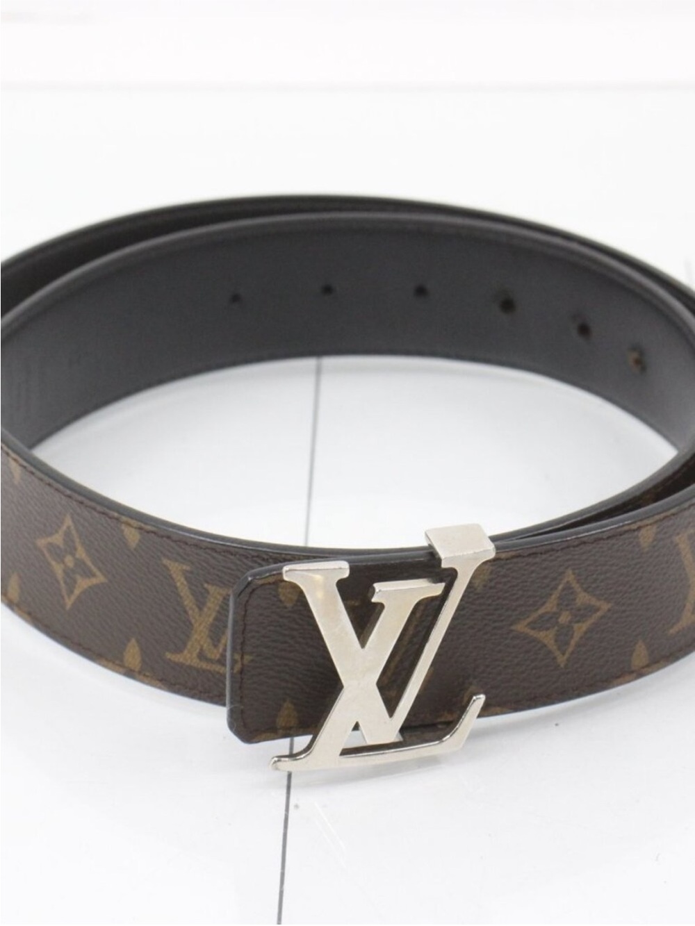 Louis Vuitton Monogram Canvas Brown & Gold LV Buckle Belt reversible size 85/34